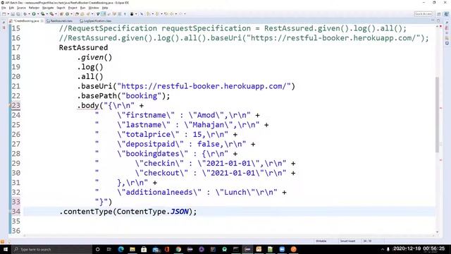 6. Refactor POST request in Rest Assured Using Method Chaining смотреть онлайн