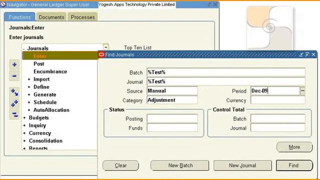 Oracle 11i Financials E-Business Suite - General Ledger - Find journals смотреть онлайн