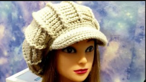 ЗИМНИЙ БЕРЕТ-КЕПКА крючком.  Зимняя кепка для начинающих. (720p).mp4