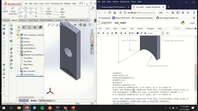 Solidworks API Python Tab Building Demo смотреть онлайн