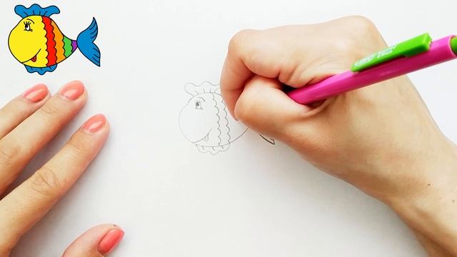 Как нарисовать рыбку? Маленькие рисунки смотреть онлайн