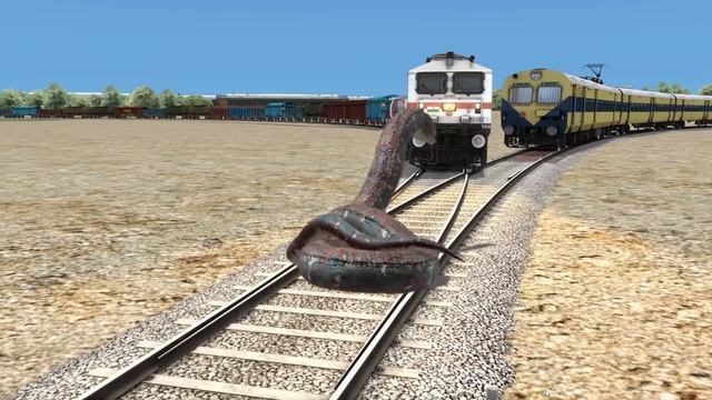 ANGRY ANACONDA vs TRAIN | Stops The Train | BeamNG.Drive | Snake смотреть онлайн