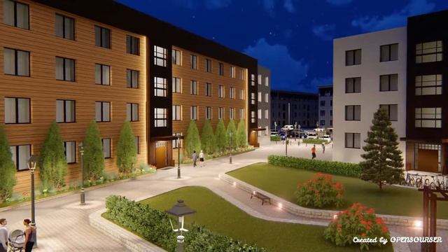 Демо видео для презентации. Архитектурная визуализация Жилой комплекс г.Пушкин (Пулковские Высоты) смотреть онлайн