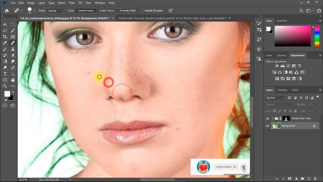 How to Perfect Skin Tone and Retouching skin in Photoshop #1minPhotoshop смотреть онлайн