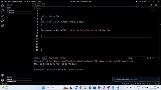 Java Program in Visual Studio Code output in terminal in Windows 10/11 #visualstudiocode #java смотреть онлайн