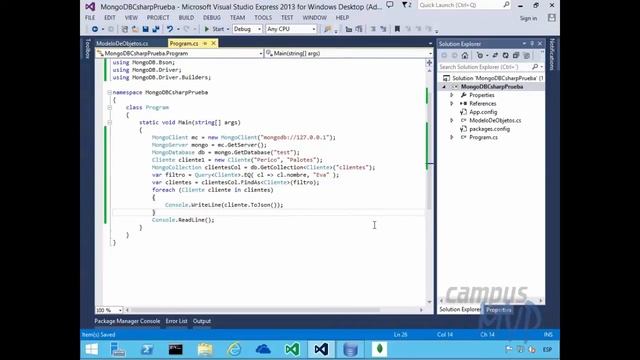 campusMVP - MongoDB: Realizar consultas desde C# y la plataforma .NET смотреть онлайн