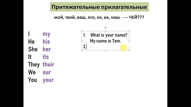 Притяжательные прилагательные в английском смотреть онлайн