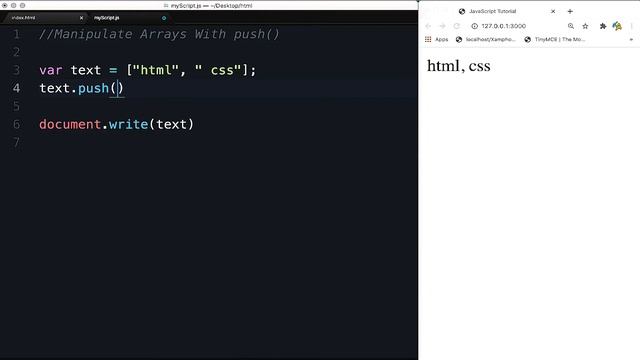 #JavaScriptTutorial | Manipulate Arrays With push смотреть онлайн