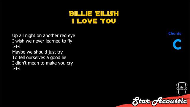 Billie Eilish - I Love You (SLOW karaoke acoustic) смотреть онлайн