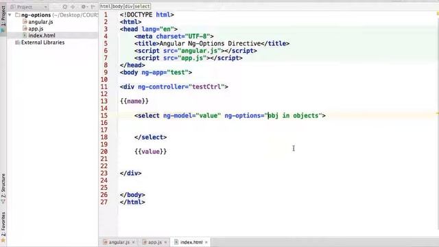 Ng Options angular Js смотреть онлайн