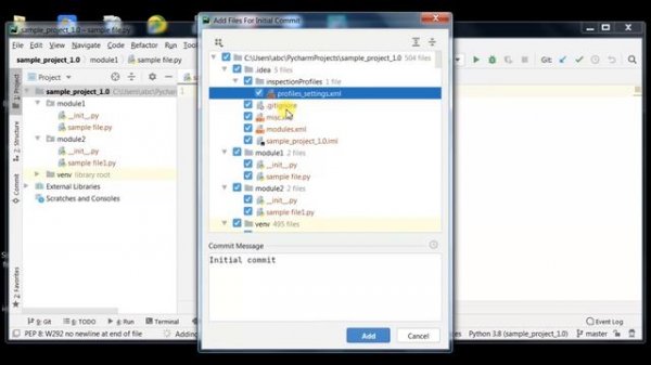 PYTHON  - EXPORT PYCHARM PROJECT TO GITHUB