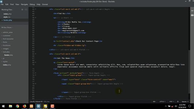 Create Ecommerce Website Tutorial : P-6 Create Footer смотреть онлайн