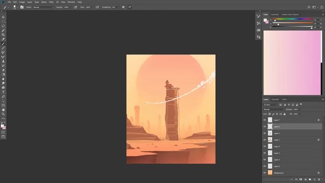 Lasso tool speedpaint - digital painting process - Photoshop смотреть онлайн
