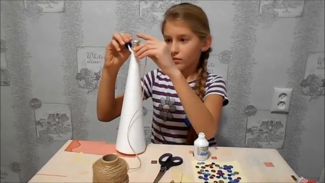 Поделка к Новому году 2018. Елка из шпагата. Своими руками!!! смотреть онлайн