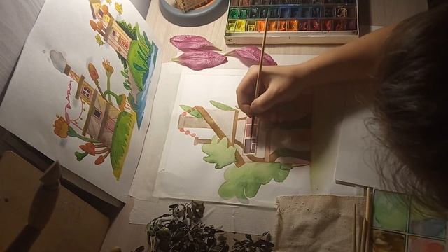 ДОМИК ИЗ ЛУКА. ИЛЛЮСТРАЦИИ В ЛЕСУ. смотреть онлайн