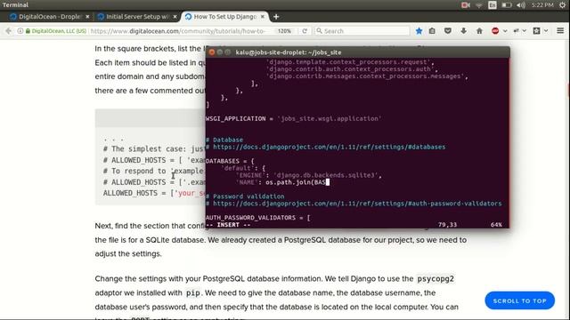 Django Jobs Site Tutorial Part 10 Setting up Django, Postgres on Server смотреть онлайн