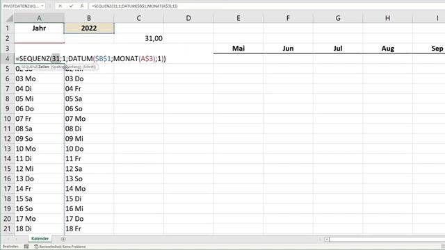 Excel Kalender 2024 - Nur eine Formel?? [ewiger Jahreskalender mit Wochenende] смотреть онлайн