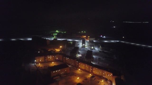 Ночной Певек с высоты птичьего полета. смотреть онлайн