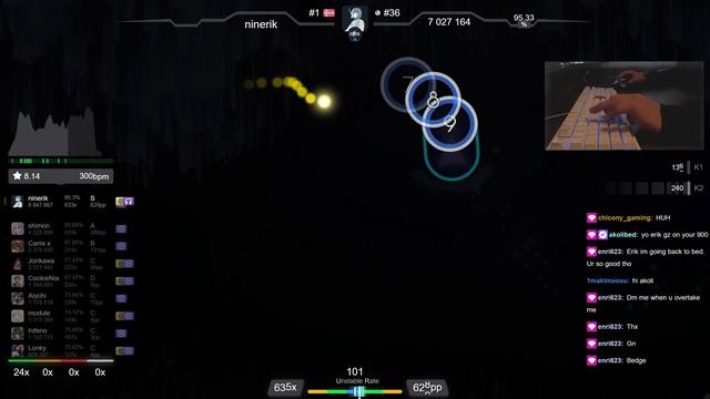 ? ninerik | xi - Blue Zenith [Sytho's Extra] +HDNC 96.29% (#1 801pp FC) - osu!