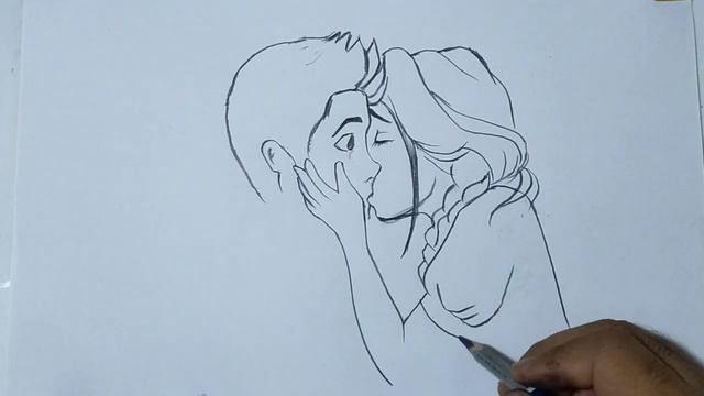 pencil drawing of romantic couple/ couple drawing смотреть онлайн