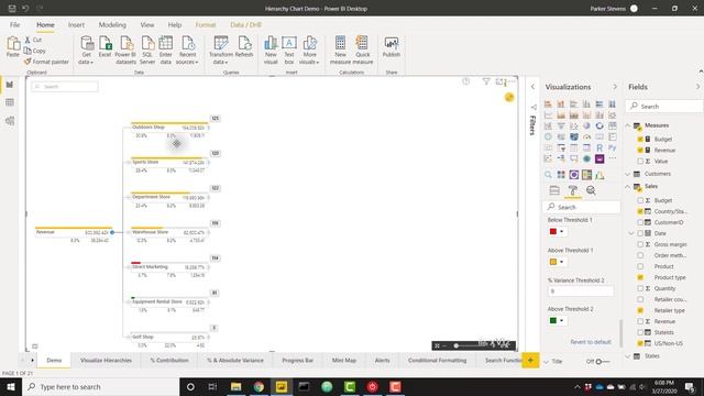 xViz Hierarchical Tree/Hierarchy Tree- The Custom Visual for Microsoft Power BI смотреть онлайн