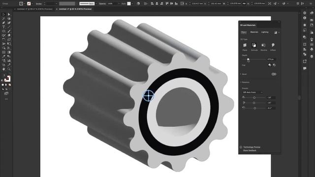 3D and materials Gear shape - Adobe Illustrator смотреть онлайн