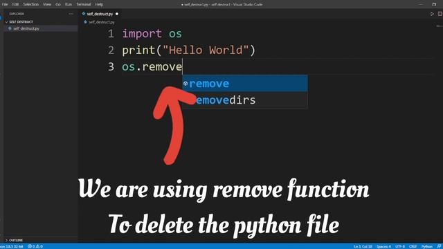 How to make a self-Destructible program in python | os module | By Cave Of Codes смотреть онлайн