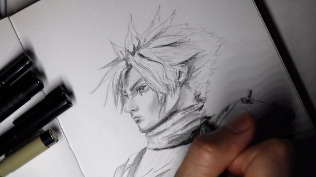 Drawing Final Fantasy 7 Remake - Cloud Strife смотреть онлайн