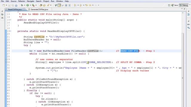 HOW TO READ CSV FILE USING JAVA DEMO смотреть онлайн