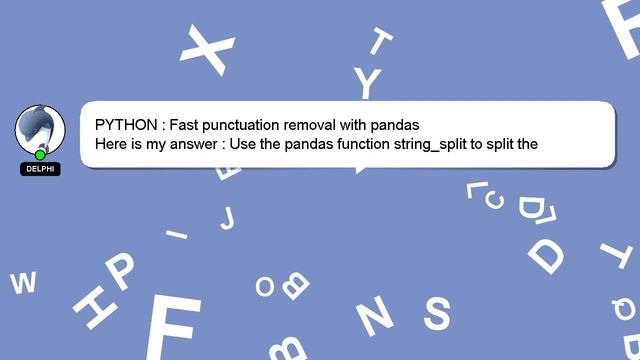 PYTHON : Fast punctuation removal with pandas смотреть онлайн