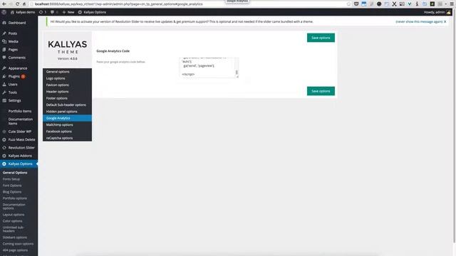 Google analytics in Kallyas options ( Kallyas WordPress theme v4.0 ) смотреть онлайн