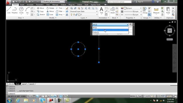 AutoCAD II 13-14 Using the Quick Properties Panel смотреть онлайн