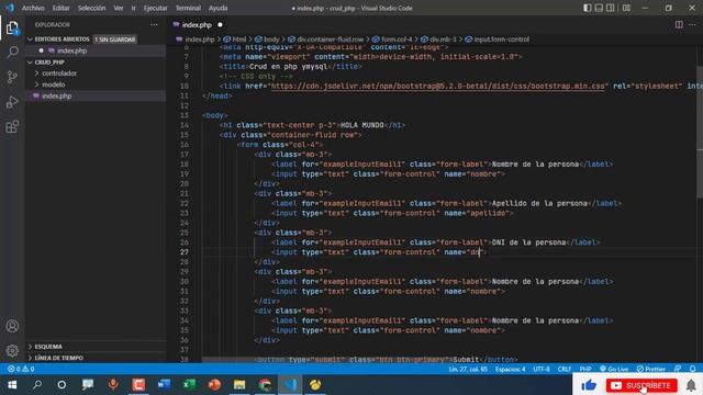 Como hacer un CRUD EN PHP Y MYSQL | BOOTSTRAP - MVC #01 - Interfaz смотреть онлайн