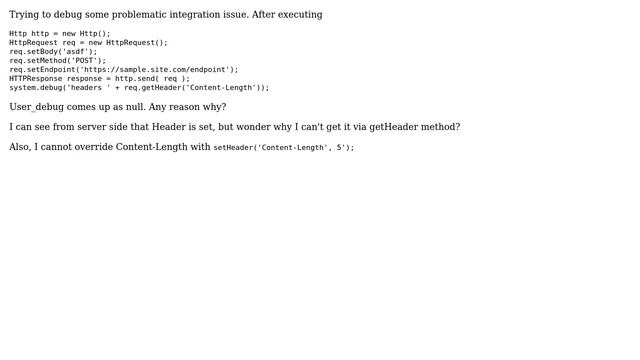 Salesforce: HttpRequest.getHeader('Content-Length')) returns null смотреть онлайн
