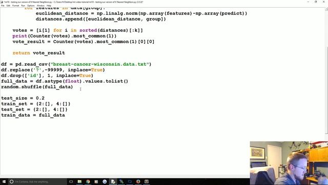 18 Applying our K Nearest Neighbors Algorithm Practical Machine Learning Tutorial with Python p 18 смотреть онлайн