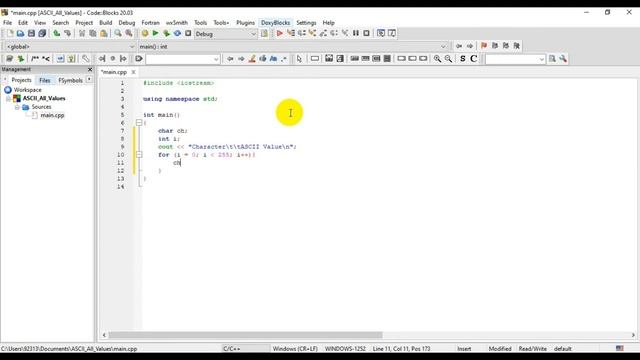 Print ASCII Values Of All Characters In C++