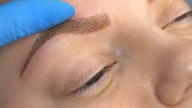 Semi Permanent Golden Blonde Brows, SPMU Microblading Procedure Before & After.