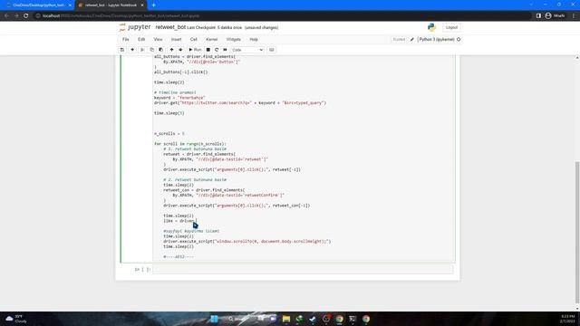twitter python selenium kütüphanesi ile retweet ve like botu (twitter geliştirici API kullanmadan) смотреть онлайн