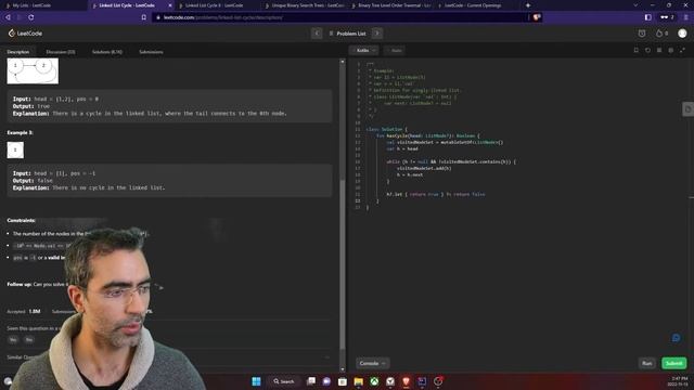 Linked List Cycle - Leetcode 141 - Multiple solutions explained (Kotlin) смотреть онлайн