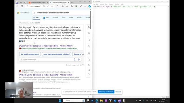 Programmazione Python - Calcolo della diagonale del quadrato смотреть онлайн