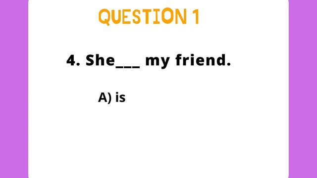 ESL Quiz Verb to be - Affirmative (Is/Am/Are) смотреть онлайн