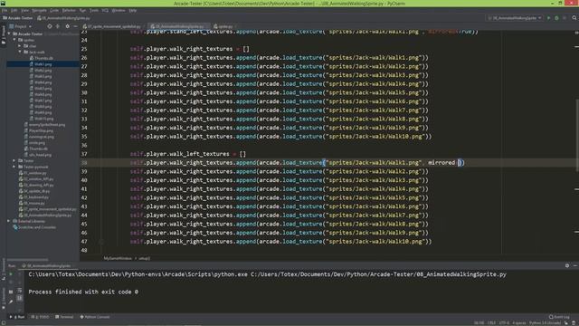 Python Arcade library p08 - sprite animation with AnimatedWalkingSprite смотреть онлайн