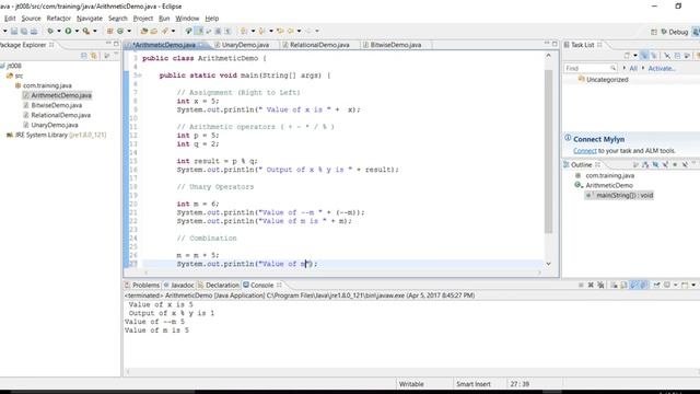 Java operators смотреть онлайн