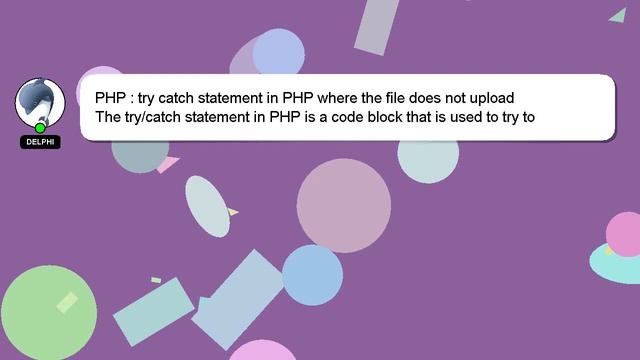 PHP : try catch statement in PHP where the file does not upload смотреть онлайн
