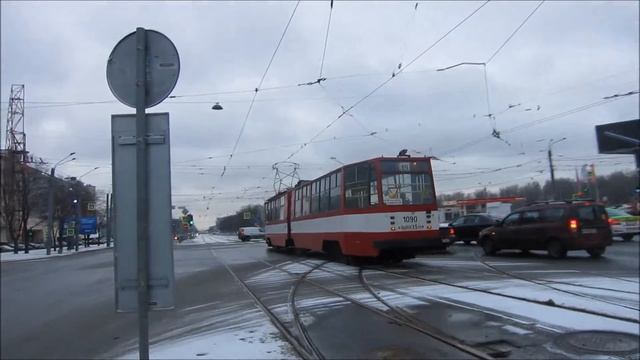 Трамвай ЛВС86к-1090, СПб / Tram LVS86k-1090 смотреть онлайн