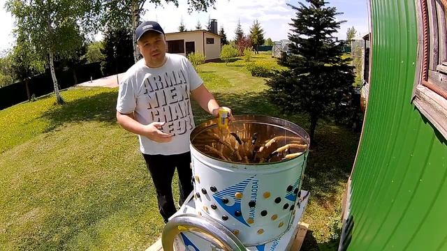 Перосъёмная машина. Монтаж подачи воды. смотреть онлайн