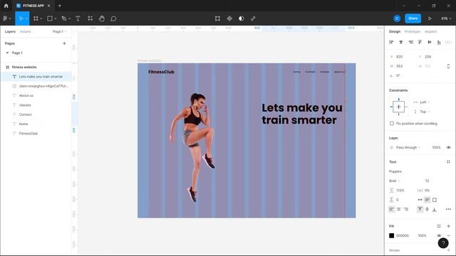 How to create a simple fitness hero section in Figma. смотреть онлайн