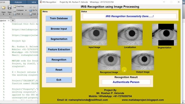 Iris Recognition Using Image Processing Matlab Project Source Code смотреть онлайн