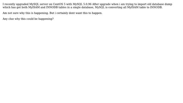 DevOps & SysAdmins: MySQL is converting MyISAM tables to INNODB automatically (2 Solutions!!) смотреть онлайн