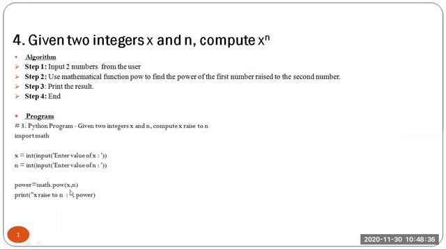 Python Program#4 Given two integers x and n, compute x^n смотреть онлайн